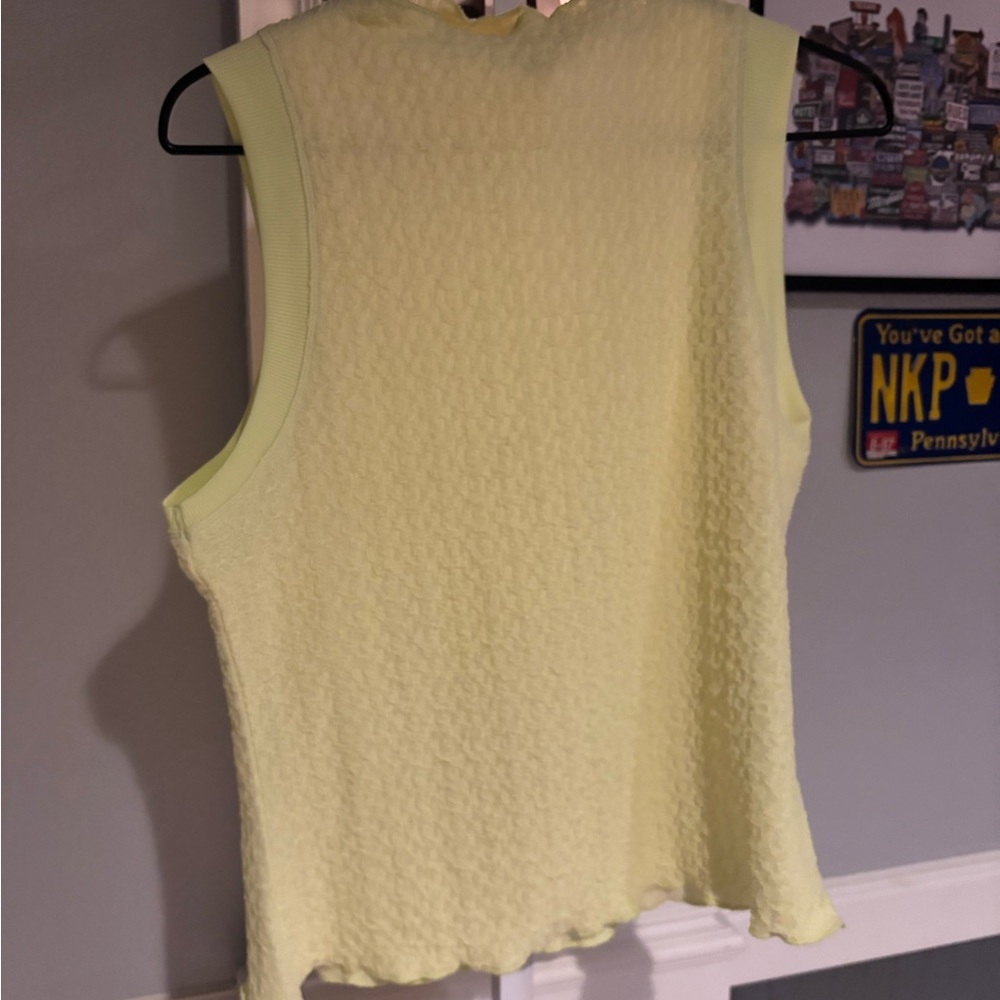 Anthropologie Light Yellow Textured Tank Top Size Large New With Tags